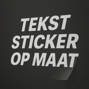 Op maat gemaakte tekststicker op zwart oppervlak