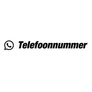 WhatsApp-icoon naast 'telefoonnummer' in zwarte tekst.